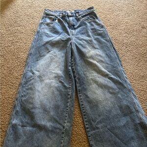 We The Free People Jeans Womens 30 Denim High Rise Wide Leg Curvy